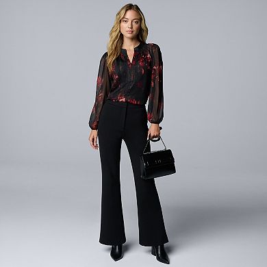 Women's Simply Vera Vera Wang Luxe Ponte Flare Leg Pants