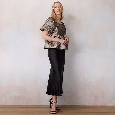 Juniors' LC Lauren Conrad Puff Sleeve Peplum Top