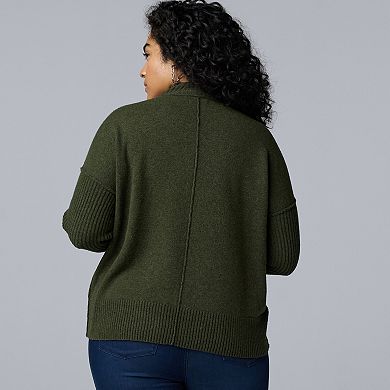 Plus Size Simply Vera Vera Wang Luxe Cashmere Blend Mockneck Sweater