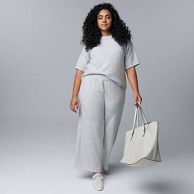 Plus Size Simply Vera Vera Wang Luxe Cashmere Blend Sweater Pants