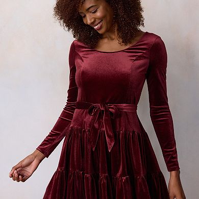 Women's LC Lauren Conrad Velvet Tiered Mini Dress