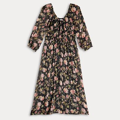 Women's LC Lauren Conrad Shirred Bodice Midi Dress