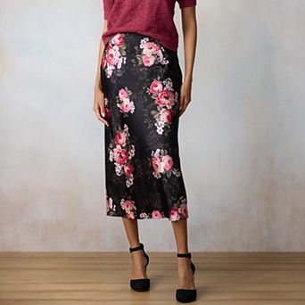 Petite LC Lauren Conrad Midi Slip Skirt