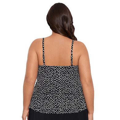 Plus Size Trimshaper Ruffled V-Neck Swim Top