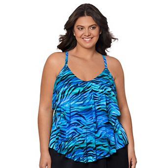 Plus Size Trimshaper Ronnie Tankini Swim Top