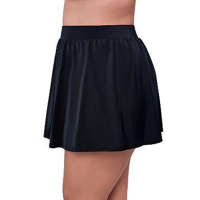 Plus Size Trimshaper Solid Swim Skirts