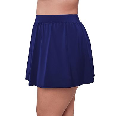 Plus Size Trimshaper Solid Swim Skirts