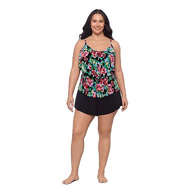 Plus Size Trimshaper Ronnie V-Neck Swim Top