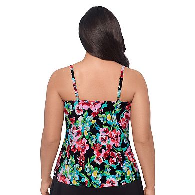 Plus Size Trimshaper Ronnie V-Neck Swim Top
