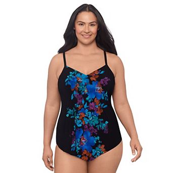 Plus Size Trimshaper V-Neck Tankini Swim Top