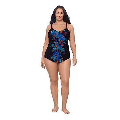 Plus Size Trimshaper V-Neck Swim Top