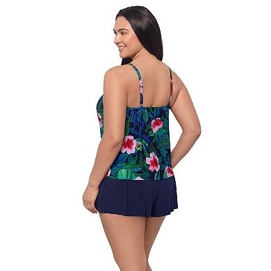 Plus Size Trimshaper Farrah Floral Swim Top