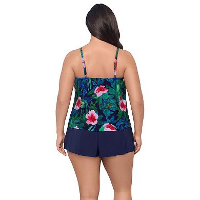Plus Size Trimshaper Farrah Floral Swim Top