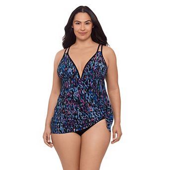 Plus Size Trimshaper Tracey V-Neck Swim Top