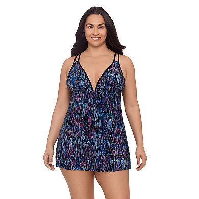 Plus Size Trimshaper Tracey V-Neck Swim Top
