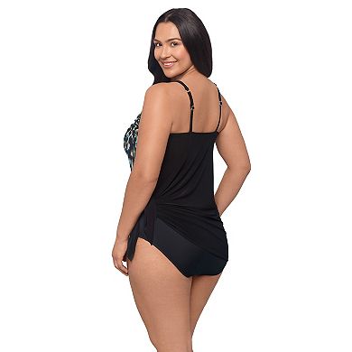 Plus Size Trimshaper Ronnie One-Shoulder Swimdress