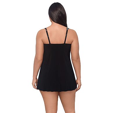 Plus Size Trimshaper Ronnie One-Shoulder Swimdress