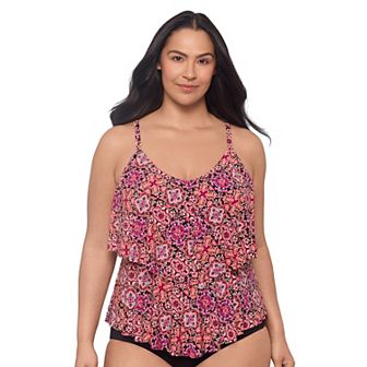 Plus Size Trimshaper Ronnie Tankini Swim Top