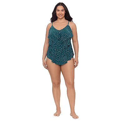Plus Size Trimshaper Ruffled Swim Top