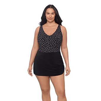 Plus Size Trimshaper V-Neck Swimdress
