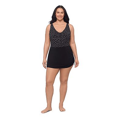 Plus Size Trimshaper V-Neck Swimdress