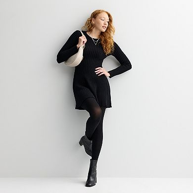 Juniors' Rewind Rib Knit Sweater Dress