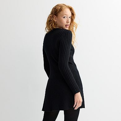 Juniors' Rewind Rib Knit Sweater Dress