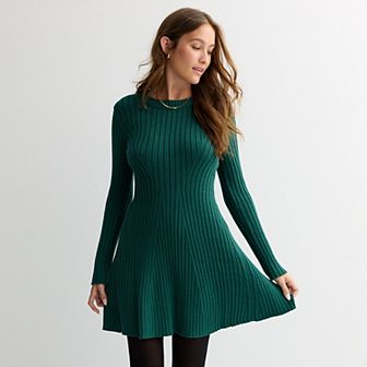 Juniors' Rewind Rib Knit Sweater Dress