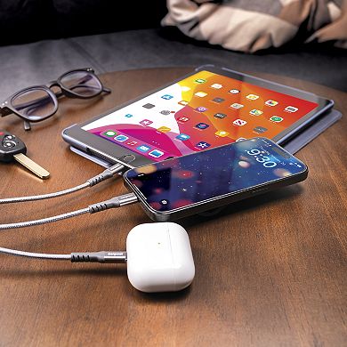 Connect 6-ft. Lightning & Dual USB-C 3-in-1 Charging Cable