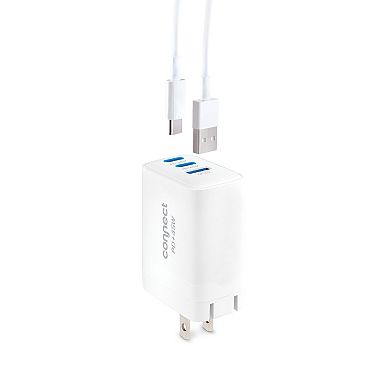 Connect 3-Port 45W USB Wall Charger