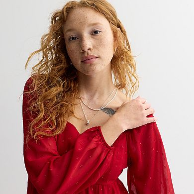 Juniors' Rewind Lurex Clip Dot Skater Dress