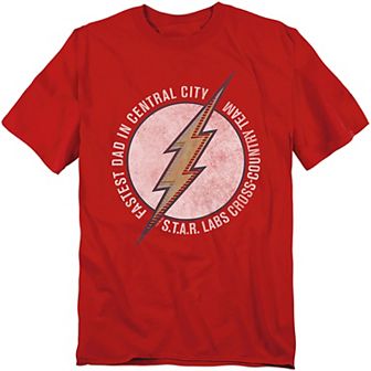 Big & Tall DC Comics The Flash Fastest Dad in Central City Graphic Tee