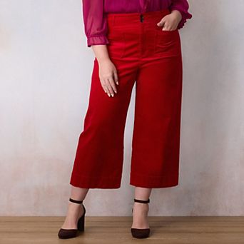 Plus Size LC Lauren Conrad Wildflower Super High Rise Wide Leg Crop Pants