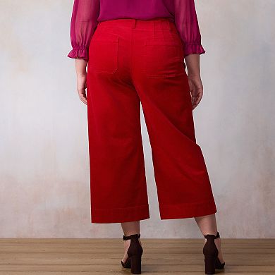 Plus Size LC Lauren Conrad Wildflower Super High Rise Wide Leg Crop Pants