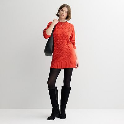 red sweater dress with leggings Red Sweater Dress With Black Tights Red Sweater Dress And Black Leather  Leggings Perfect Holiday