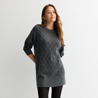 slim fit dress slacks JEWELZ ONSUNDAY| Chunky Rib Cotton Bangle Knit Sweater Midi Dress main image 0