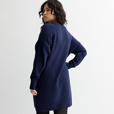 Juniors' Plus Size SO® Cable Knit Sweater Dress