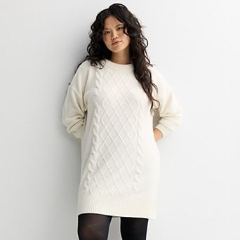 Juniors' Plus Size SO® Cable Knit Sweater Dress