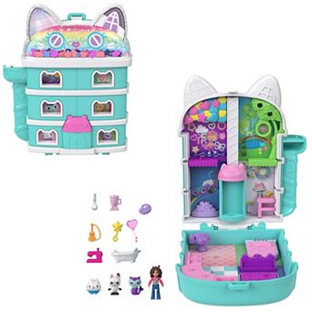 Polly Pocket Gabby's Dollhouse Compact with 9 Accessories and Pet Cat Friends