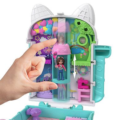 Polly Pocket Gabby's Dollhouse Compact with 9 Accessories and Pet Cat Friends