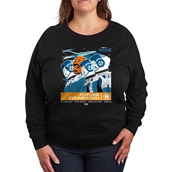 Plus Size Marvel The Fantastic Four First Steps Future Foundation French Terry Long Sleeve Tee