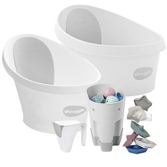 Shnuggle Toddler Bath + Baby Bath + Accessories Bundle 6 pc