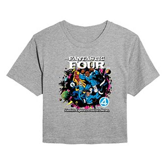 Juniors' Marvel The Fantastic Four First Steps Group Cropped Tee