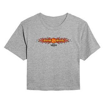 Juniors' Marvel The Fantastic Four First Steps Human Torch Cropped Tee