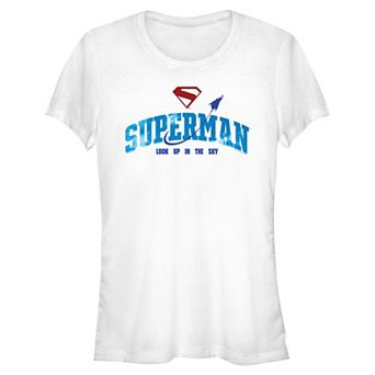 Juniors' DC Comics Superman Look Up In The Sky Fitted Graphic Tee