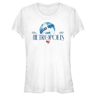Juniors' DC Comics Superman The Daily Planet Metropolis Fitted Graphic Tee