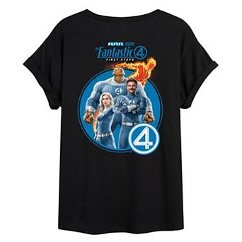 Juniors' Marvel The Fantastic Four First Steps Group Oversized Tee