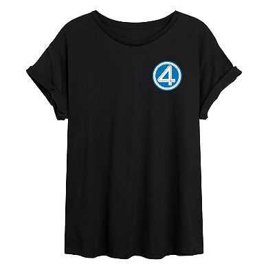 Juniors' Marvel The Fantastic Four First Steps Group Oversized Tee
