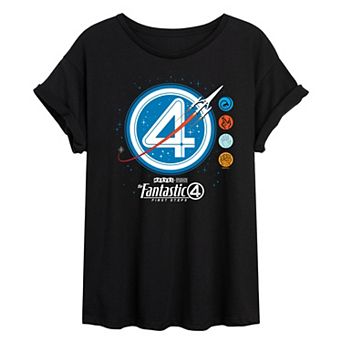 Juniors' Marvel The Fantastic Four First Steps Rocket Oversized Tee