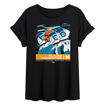 Juniors' Marvel The Fantastic Four First Steps Future Foundation Oversized Tee